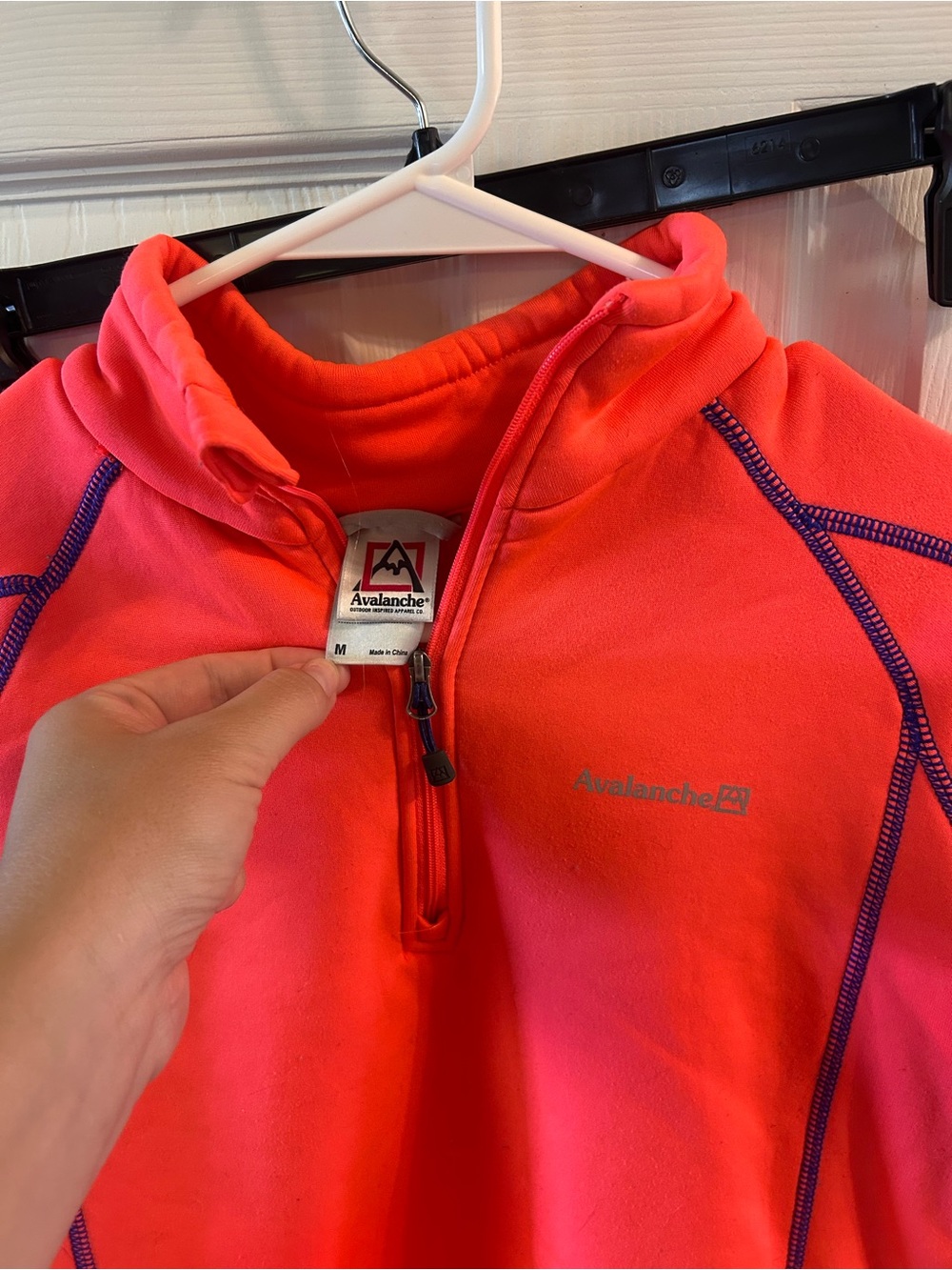 Avalanche Neon Coral Half-Zip Fleece with Contrast Stitching - Picture 2 of 3